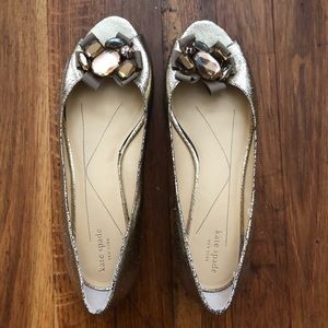 Gold Kate Spade Flats